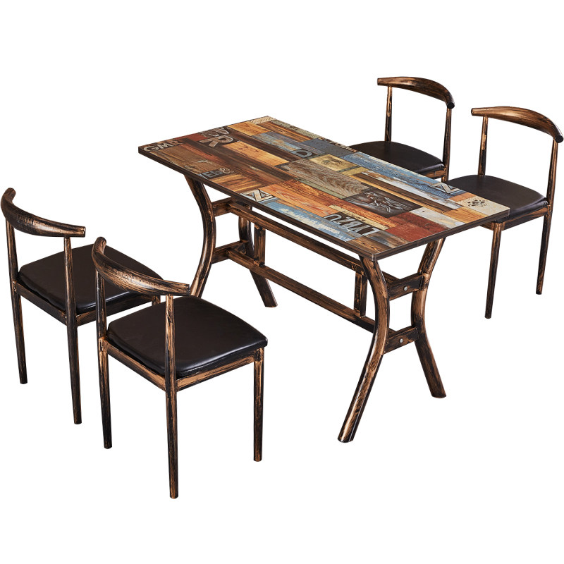 复古主题咖啡厅餐厅桌子甜品小吃烧烤饭店奶茶火锅店快餐桌椅组合,淘宝优惠券,粉丝福利购,淘宝优惠卷