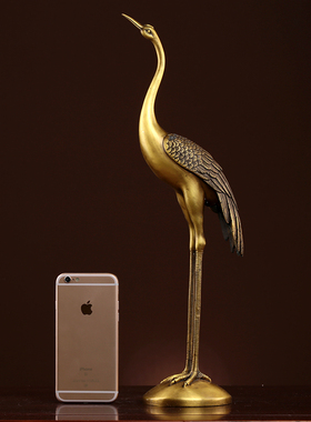 开运纯铜仙鹤摆件 落地大号龟鹤延年长寿龟 客厅家居装饰祝寿铜鹤