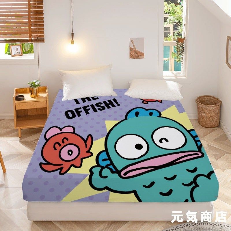 可爱丑鱼怪汉顿床笠床罩床单全包榻榻米卡通床套席梦思保护床垫罩,淘宝优惠券,粉丝福利购,淘宝优惠卷