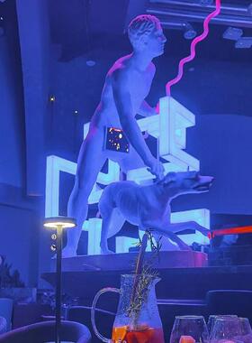 TAO酒件吧牵欧狗1007人现代简约式人物摆商酒店场白色人物大型摆