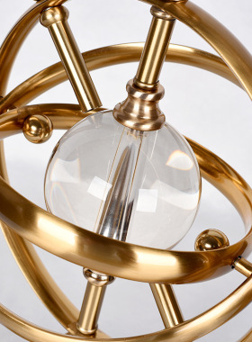 北欧轻奢家居饰品摆件水晶地球仪电镀拉丝防锈防潮客厅铁艺摆件