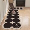 French kitchen floor mats, water-absorbent, non-slip diatom mud floor mats, wipeable, wash-free carpets, oil-proof strips, L-shaped cream style