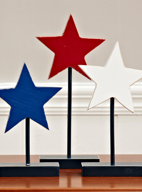 五角星星摆件饰品 欧式儿童样板房卧室装饰品 酒吧圣诞复古小摆设