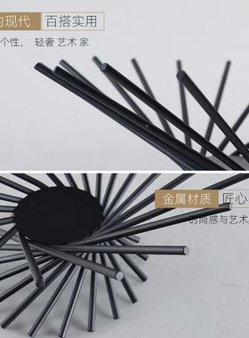 现厅简约样板房金属代线条1234散果盆发别墅酒店客餐桌收纳装饰盘