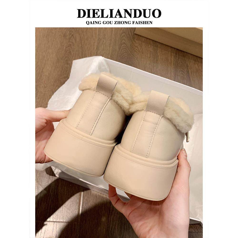 厚底加绒豆豆勃肯鞋女2025新款秋冬季乐福小皮鞋棉鞋子毛毛雪地靴,淘宝优惠券,粉丝福利购,淘宝优惠卷