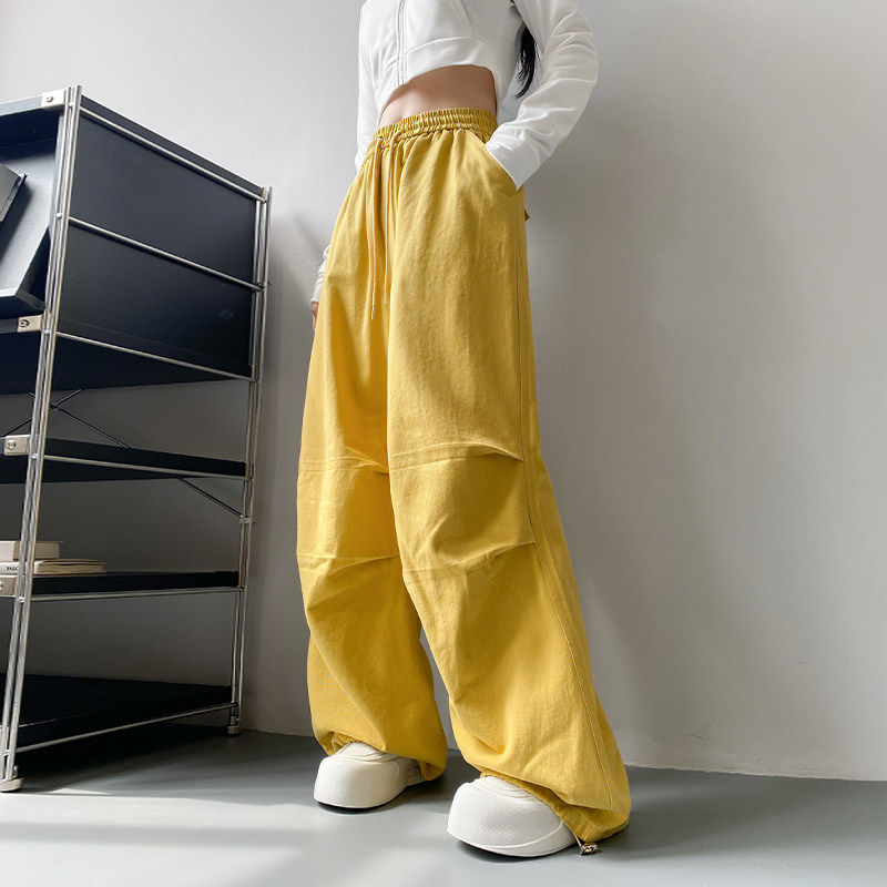 大码宽松显瘦阔腿裤女秋季新款胖mm抽绳束脚休闲裤垂感拖地阔腿裤,淘宝优惠券,粉丝福利购,淘宝优惠卷