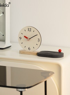 Mandelda办公桌面高级感时钟摆件家居客厅玄关电视柜酒柜装饰品