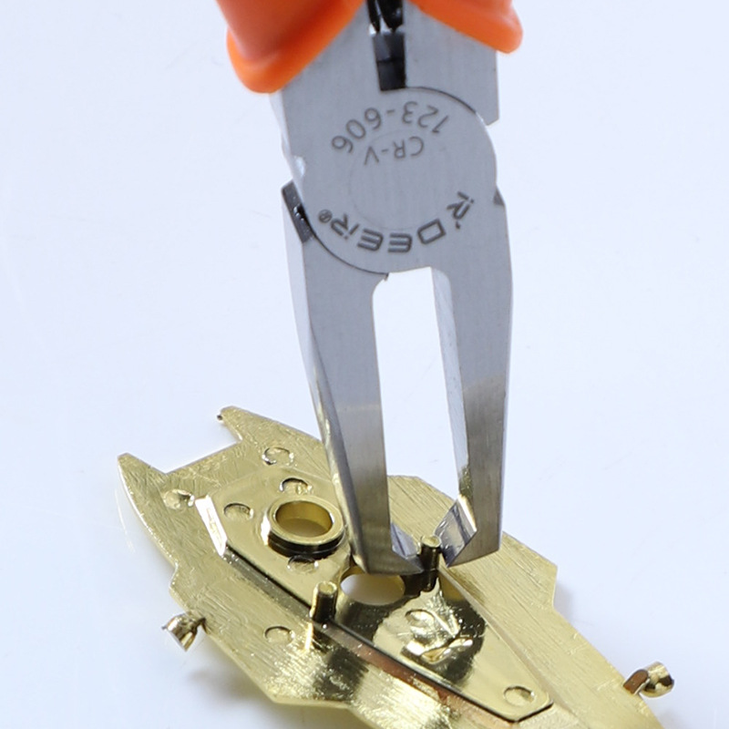 6寸异型顶切钳弯咀模型钳CRV直角平口钳塑料塑胶水口剪钳 - 图1