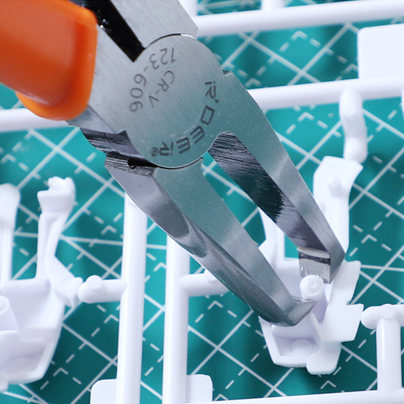 6寸异型顶切钳弯咀模型钳CRV直角平口钳塑料塑胶水口剪钳 - 图0