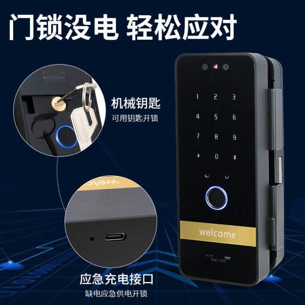 玻璃门专用锁免开孔指纹锁有框单双开办公室玻璃门智能电子密码锁,淘宝优惠券,粉丝福利购,淘宝优惠卷