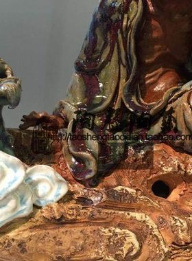 陶声石湾陶瓷公仔原创孤品收藏戏狮罗汉家居客厅装饰送礼实拍工艺