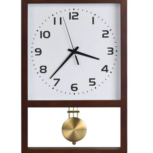 日式复古实木挂钟现代简约家用静音座钟客厅艺术创意原木摇摆时钟,淘宝优惠券,粉丝福利购,淘宝优惠卷