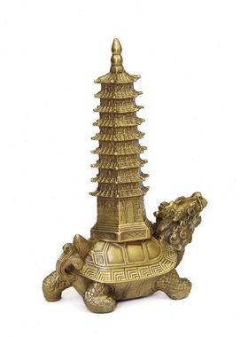 铜龙龟文昌塔摆件9层铜文昌塔龙龟背塔办公室书桌摆件