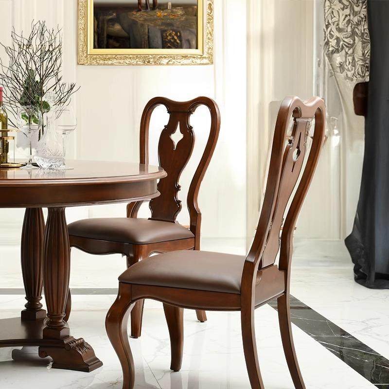 美式乡村高端大气樱桃木六人圆餐桌艺术拼花中古全实木餐桌子组合,淘宝优惠券,粉丝福利购,淘宝优惠卷