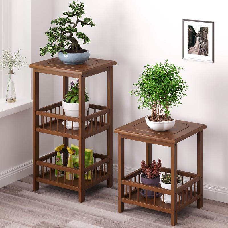 花架子客厅落地式置物装饰花盆架室内边角花几阳台盆景支架竹实木,淘宝优惠券,粉丝福利购,淘宝优惠卷