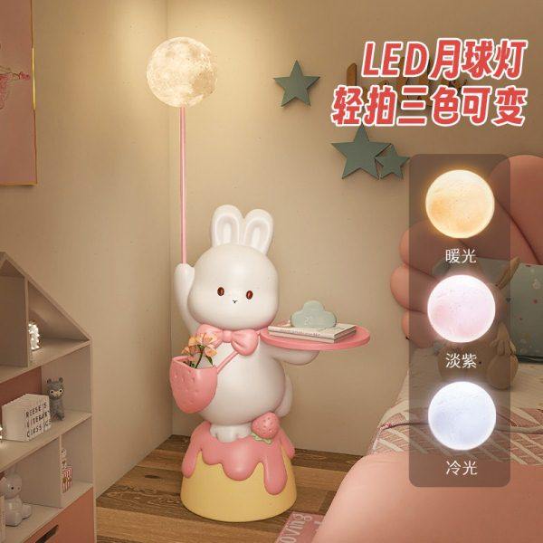 可爱兔子边几客厅儿童卧室沙发旁边大型落地摆件床头柜落地灯一体,淘宝优惠券,粉丝福利购,淘宝优惠卷