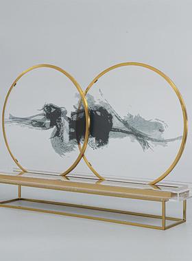 新中式抽玄象墨水装饰YH042摆件客摆厅关办公桌电视柜书房酒柜软