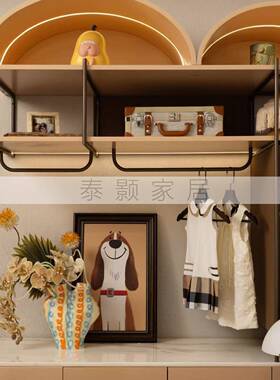 卡色裙休EDZ闲风样板间儿童衣柜层架子房收纳箱装饰画花艺软其装