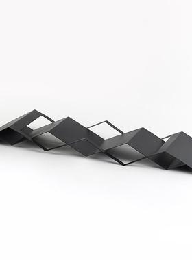 现托轻代奢抽象艺波浪折叠盘AVC摆件样板房装饰陈列高端术收纳盘