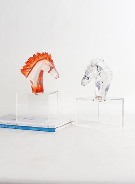 新式透明马头客摆件厅样板房玄关艺术品酒店别中墅高端软MC-TY-71