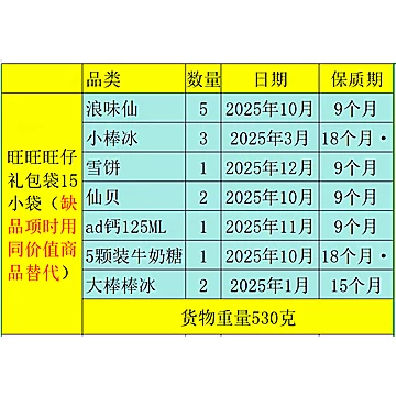 旺旺！新年大礼包530g[15元优惠券]-寻折猪