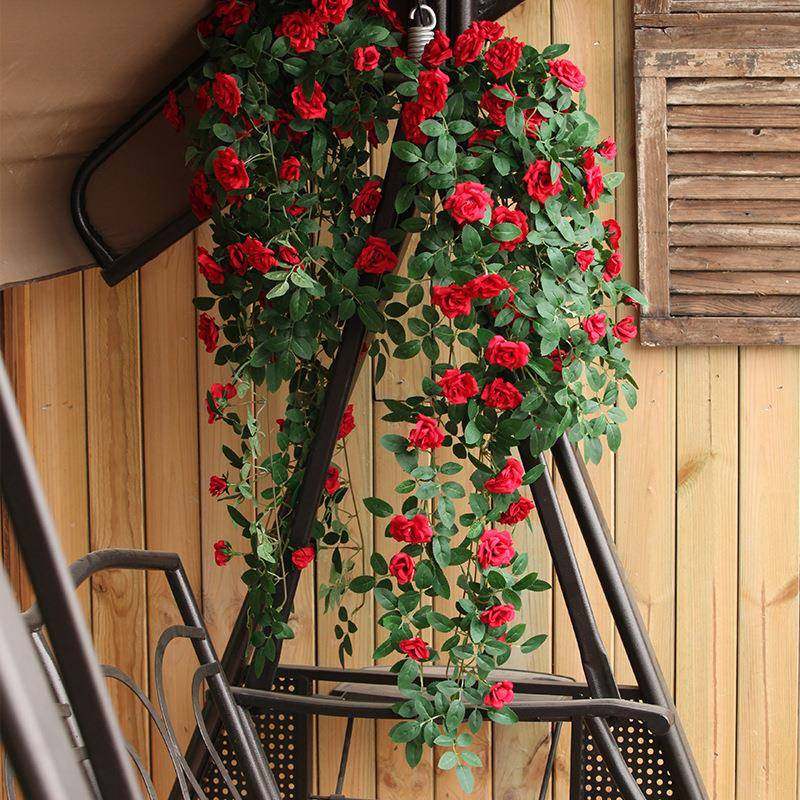 玫瑰花藤壁挂假花藤条客厅墙面装饰绿植吊顶室内管道花艺仿真花卉,淘宝优惠券,粉丝福利购,淘宝优惠卷