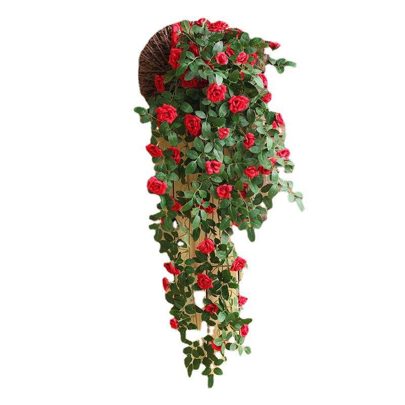 玫瑰花藤壁挂假花藤条客厅墙面装饰绿植吊顶室内管道花艺仿真花卉,淘宝优惠券,粉丝福利购,淘宝优惠卷