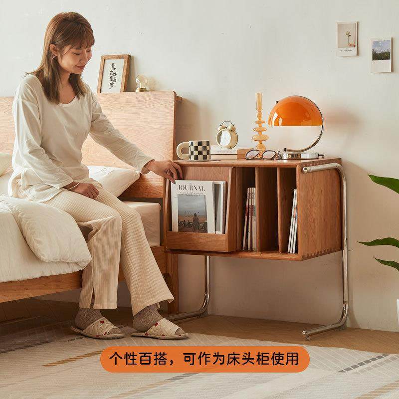 北欧实木悬浮床头柜卧室床边收纳储物柜客厅民宿沙发边柜樱桃木,淘宝优惠券,粉丝福利购,淘宝优惠卷