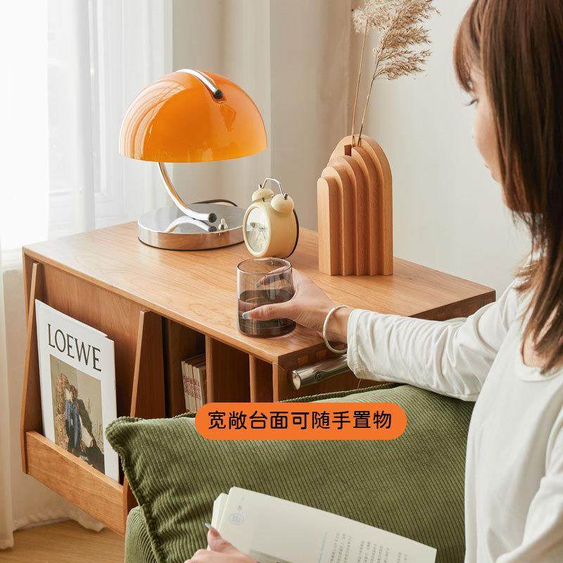 北欧实木悬浮床头柜卧室床边收纳储物柜客厅民宿沙发边柜樱桃木,淘宝优惠券,粉丝福利购,淘宝优惠卷