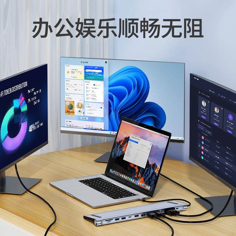 typechub扩展坞usbhub多功能集线器拓展坞12合1双HDMI异显,淘宝优惠券,粉丝福利购,淘宝优惠卷