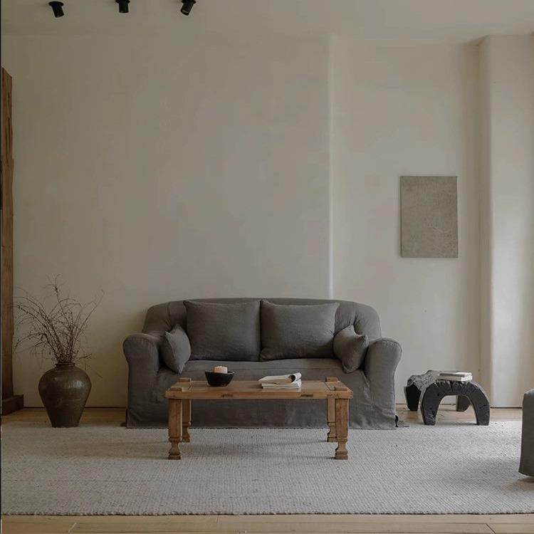 诧寂风亚麻布艺沙发客厅小户型日式多人位可拆洗沙发民宿loft公寓,淘宝优惠券,粉丝福利购,淘宝优惠卷