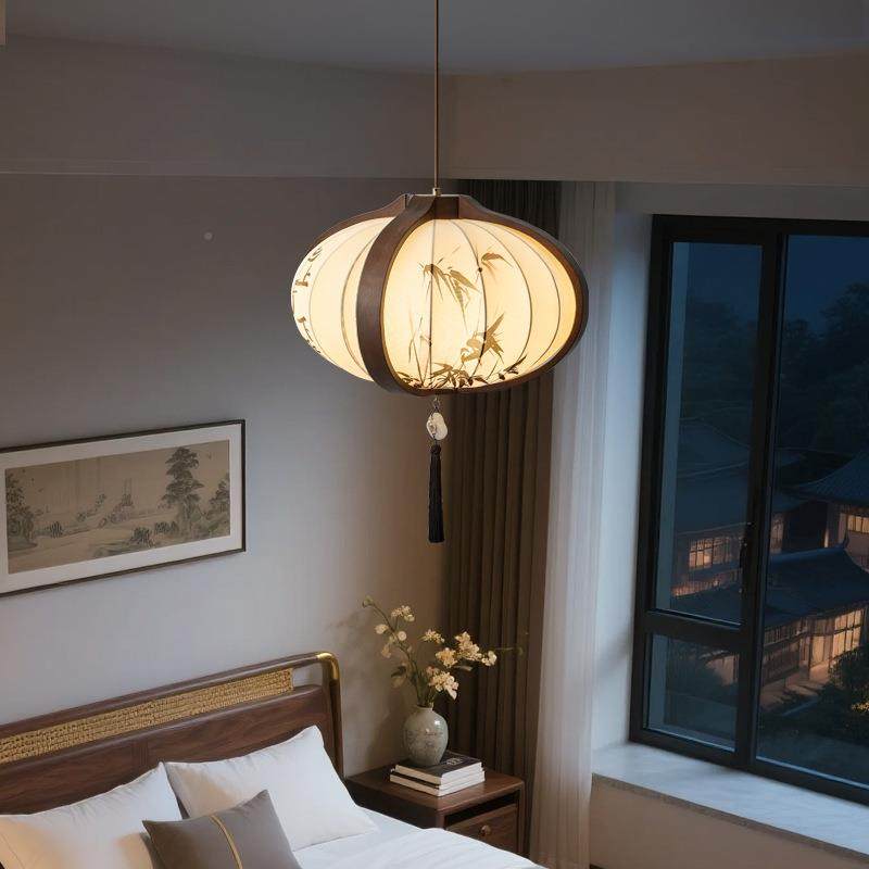 宋代学吊灯卧室书房酒店桃木玄关53215胡圆形美灯中式禅意民宿竹,淘宝优惠券,粉丝福利购,淘宝优惠卷