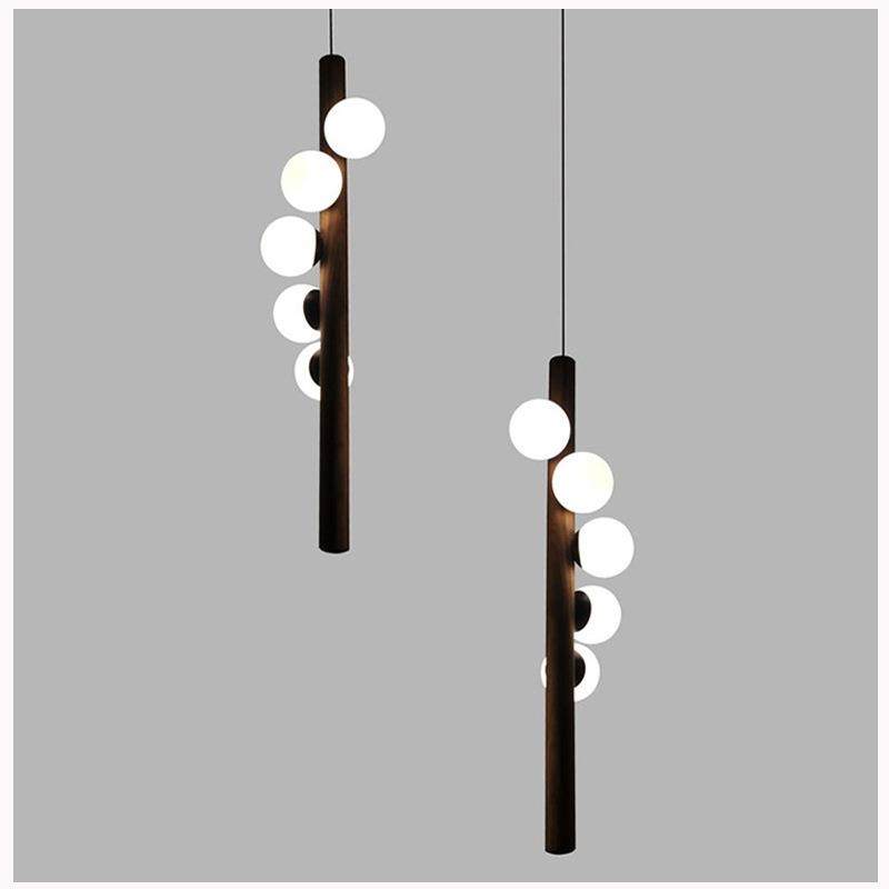 北欧风木纹色吊灯玻璃罩网红餐厅简约现代led创意餐桌吧台灯具,淘宝优惠券,粉丝福利购,淘宝优惠卷