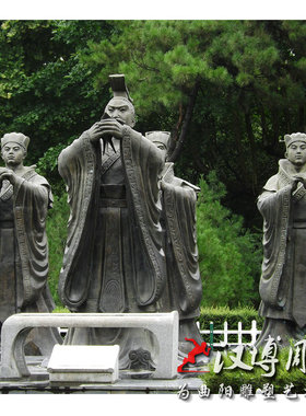 黄履庄仿铜人物雕塑古代物理家玻璃纤维铸铜人物户外广场铜雕塑人