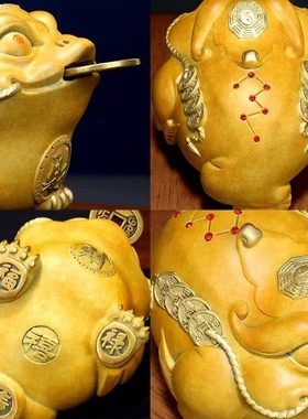 金蟾铜摆件居家装饰铜工艺品聚宝三足铜蟾蜍办公室店铺开业礼品