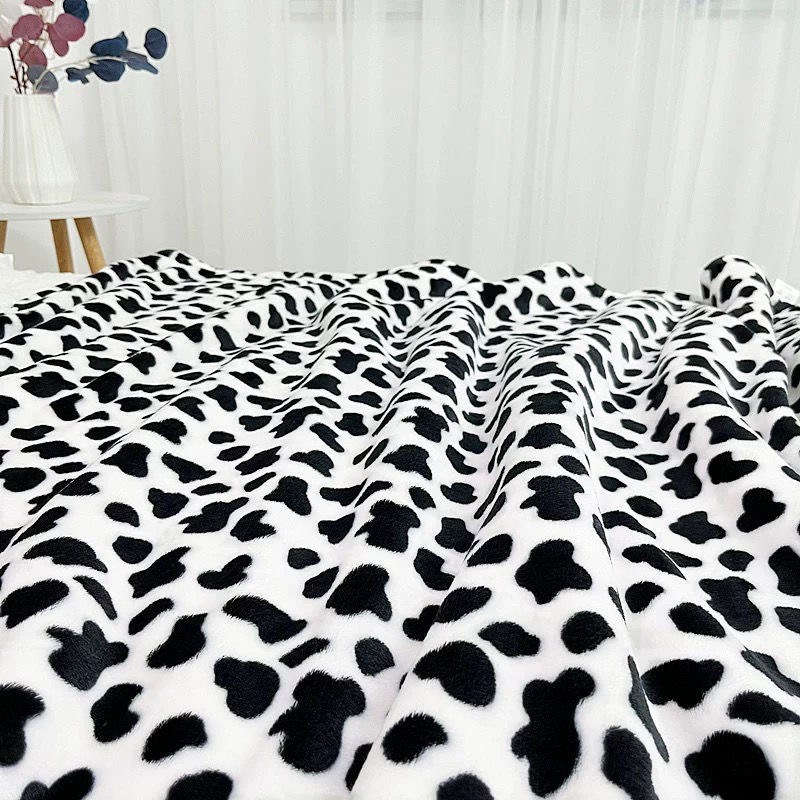 毛毯加厚小毯子办公室午睡毯冬季空调毯法兰绒床单奶牛豹纹珊瑚绒 - 图0