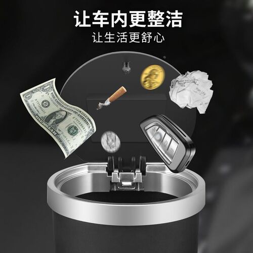爆款车载杯架垃圾桶汽车垃圾筒车用置物筒杂物盒带香薰片 - 图1
