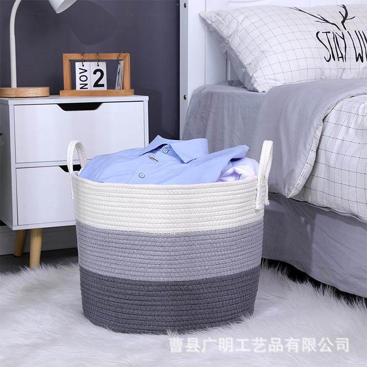 家居收纳筐大号棉线绳编织收纳筐棉绳篮带把手玩具衣物收纳筐,淘宝优惠券,粉丝福利购,淘宝优惠卷