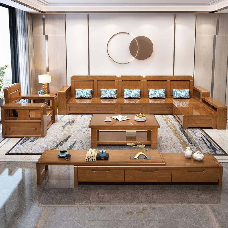 新中式实木沙发客厅组合现代简约木质经济冬夏两用小户型储物家具,淘宝优惠券,粉丝福利购,淘宝优惠卷