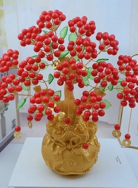 diy串珠鸿运当头发财果手工树材料包花开富贵装饰品创意客厅摆件