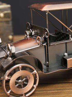复古铁艺老爷模型摆件古工7123N业风家居车吧桌面复装饰金属汽车