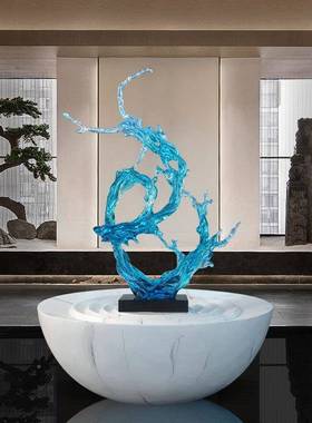 酒新款现代店明装饰036品抽象堂雕塑透工艺品时尚大艺术品摆件软