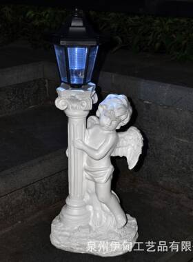 户外发光阳能灯庭院花园氛围灯小礼物仿丘比特外手工古田园户现太