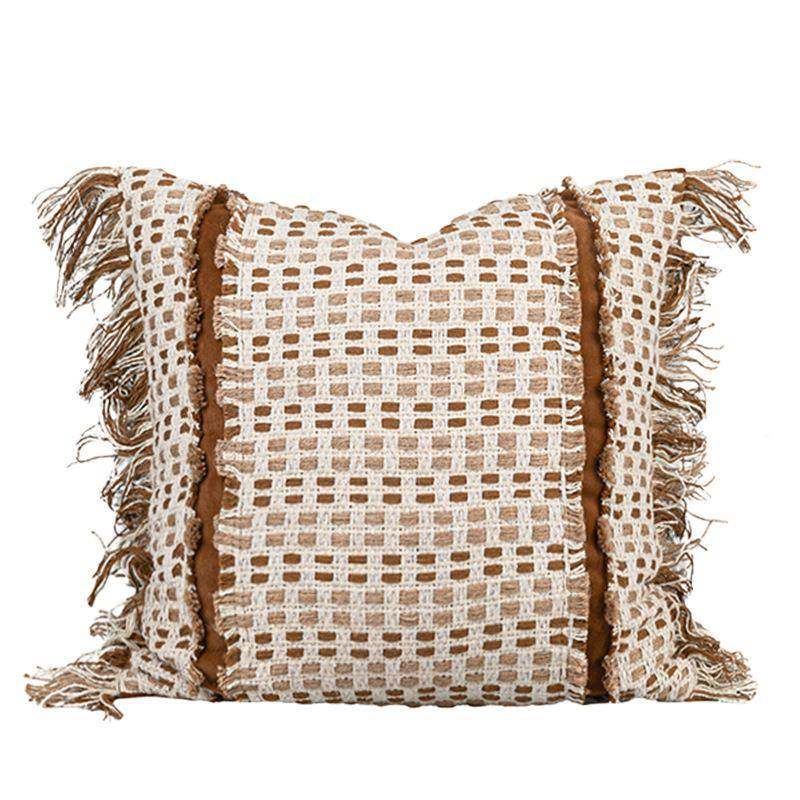 ins风客软厅沙发抱枕02流3新暗香疏影款杏2色苏靠枕床上靠垫焦糖,淘宝优惠券,粉丝福利购,淘宝优惠卷