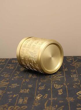 全黄车载灰缸祥云百铜福便携式防ARR风防飞灰烟家用带创盖烟缸意