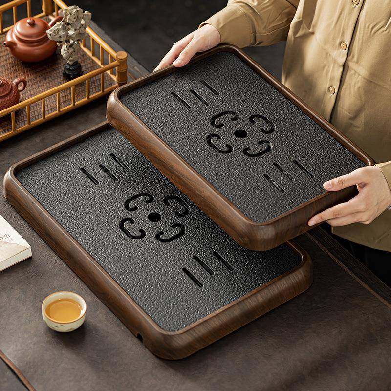 乌金石茶盘家用茶台沥水盘茶托盘茶具2024新款茶海套装干泡长方形,淘宝优惠券,粉丝福利购,淘宝优惠卷