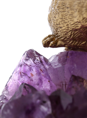 装饰品摆件铜鸟紫水晶客厅办公室酒柜电视柜乔迁轻奢北欧家居软装