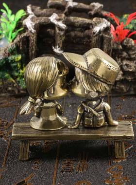 卧青梅竹黄铜摆件七夕情CA1912人节表白告白马礼物夫妻情侣送装礼