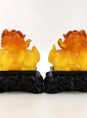 居貔貅摆件一对礼5010中式皮丘家客厅电视柜装饰品铺开店业搬家乔