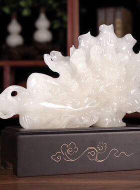 天然玉石白菜摆件办公室电视家居装饰品招财客厅玄关乔迁开业礼品
